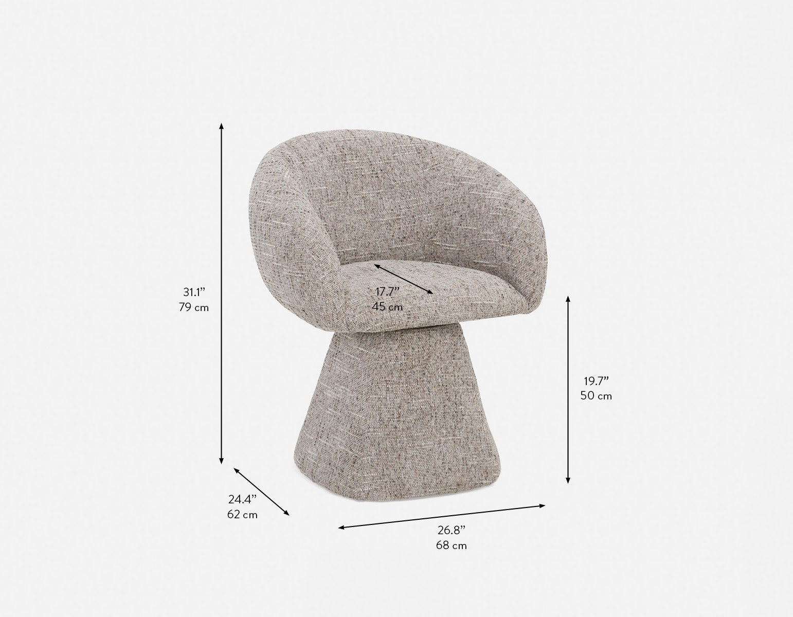 ORAN modern swivel dining armchair undefined