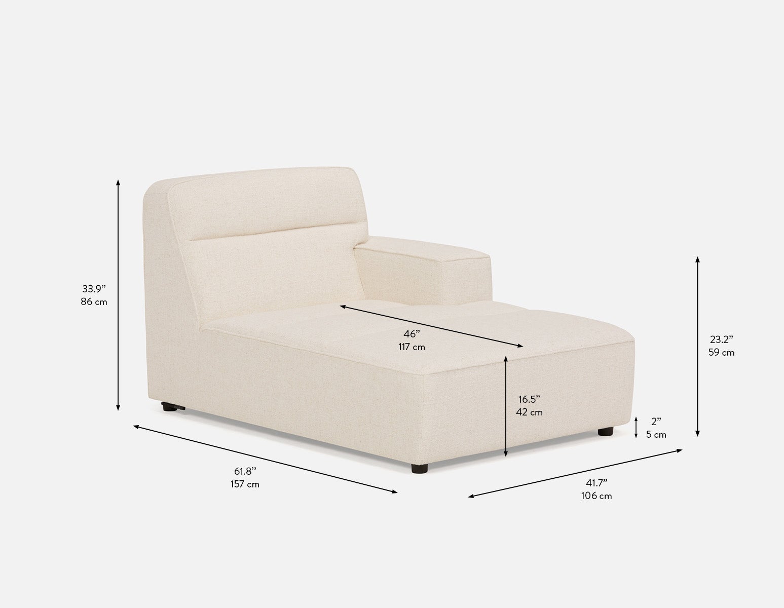 REVAN chaise longue côté droit modulaire moderne avec accoudoir s'adapte à votre espace undefined