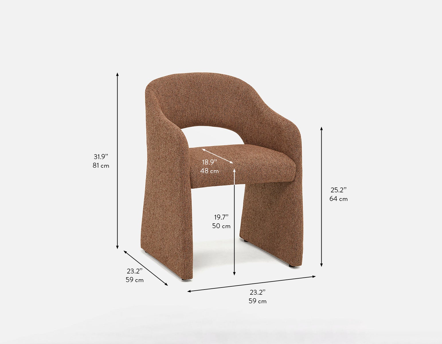 AZROU modern minimalist dining armchair undefined
