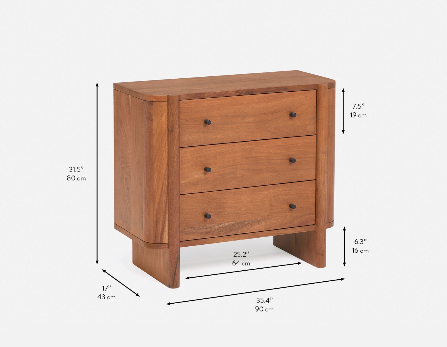 MUMBAI 3-drawer chest undefined