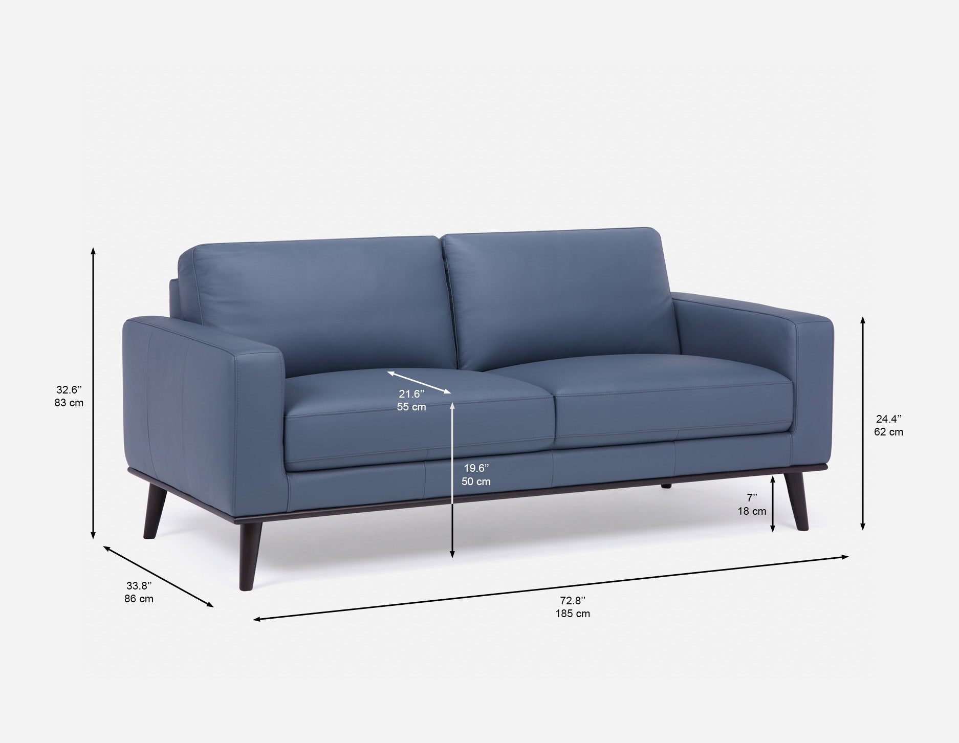 BETTA 100% leather mid century sofa undefined
