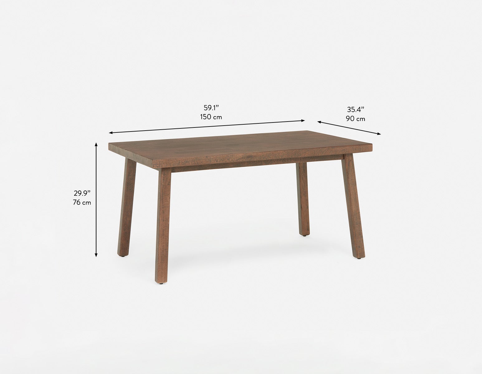 THESSALIA table de salle à manger en bois de manguier massif vieilli 150 cm rustique undefined