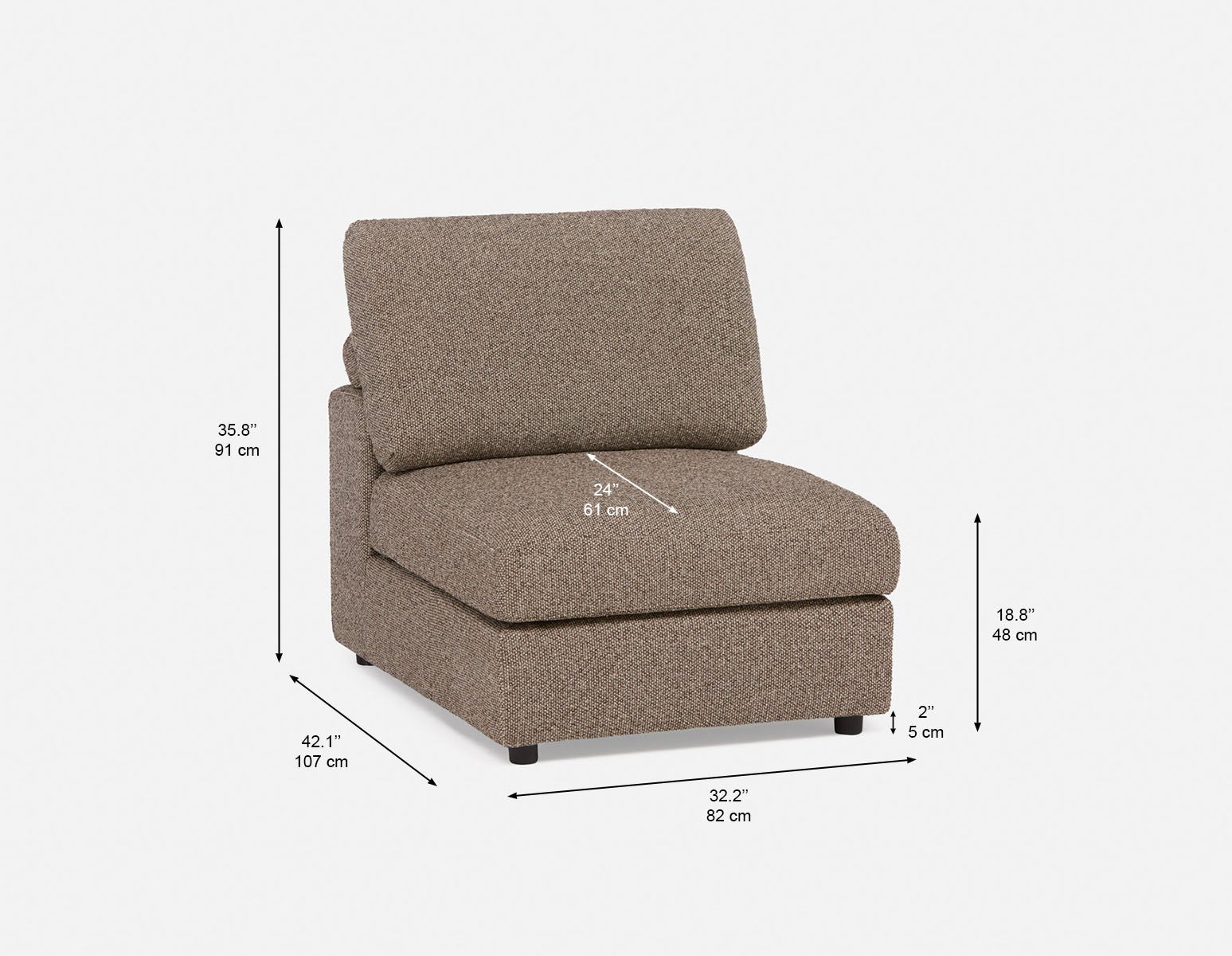 OLISA modulaire sans bras contemporain undefined