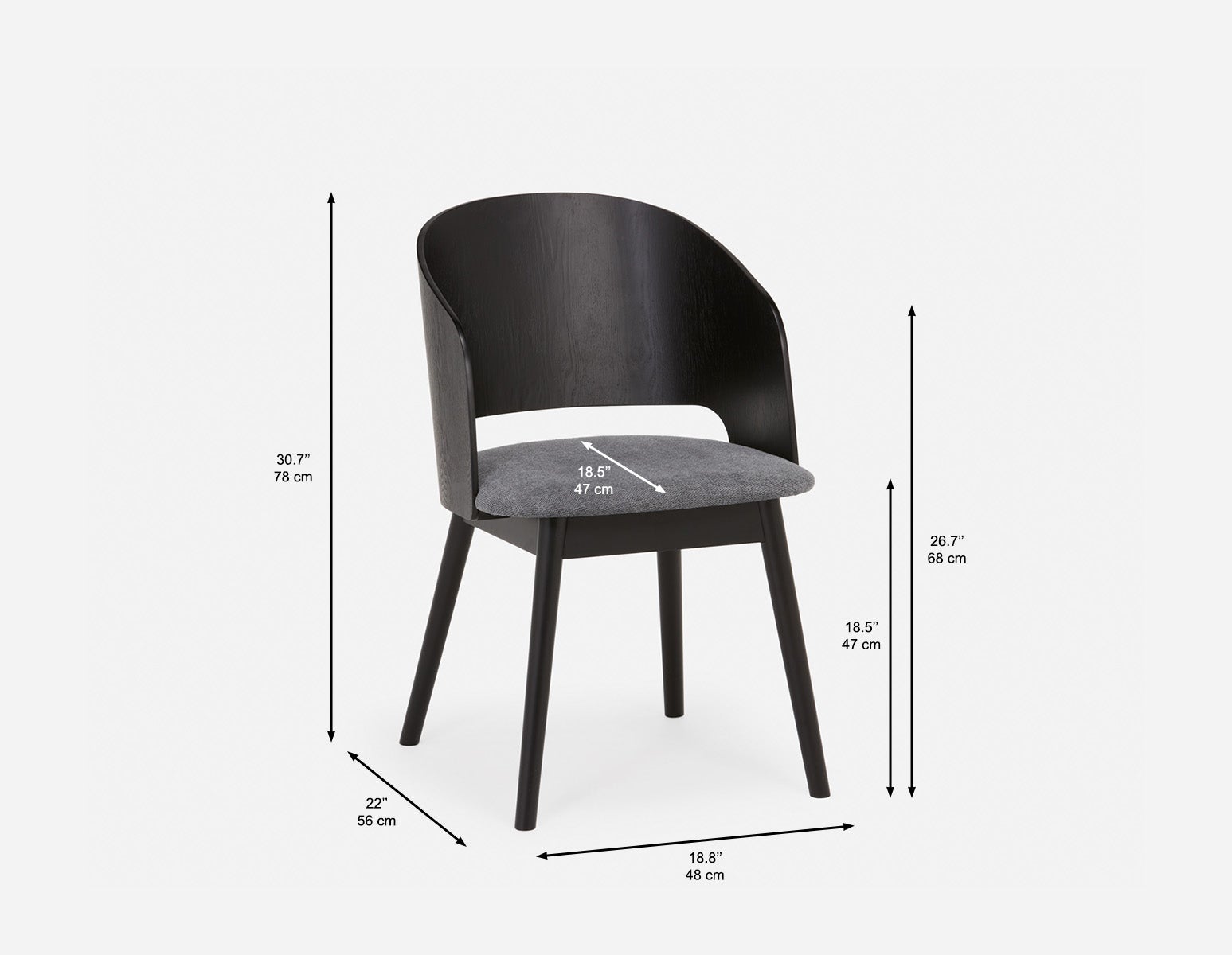 ARISHA mid century dining chair undefined