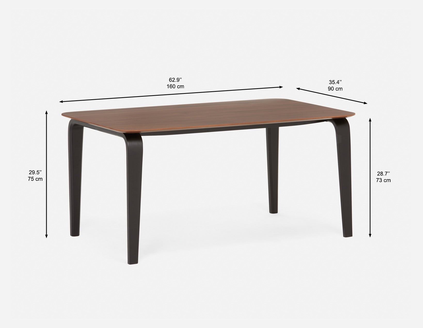 AFREEN table de salle à manger du milieu du siècle 160 cm undefined