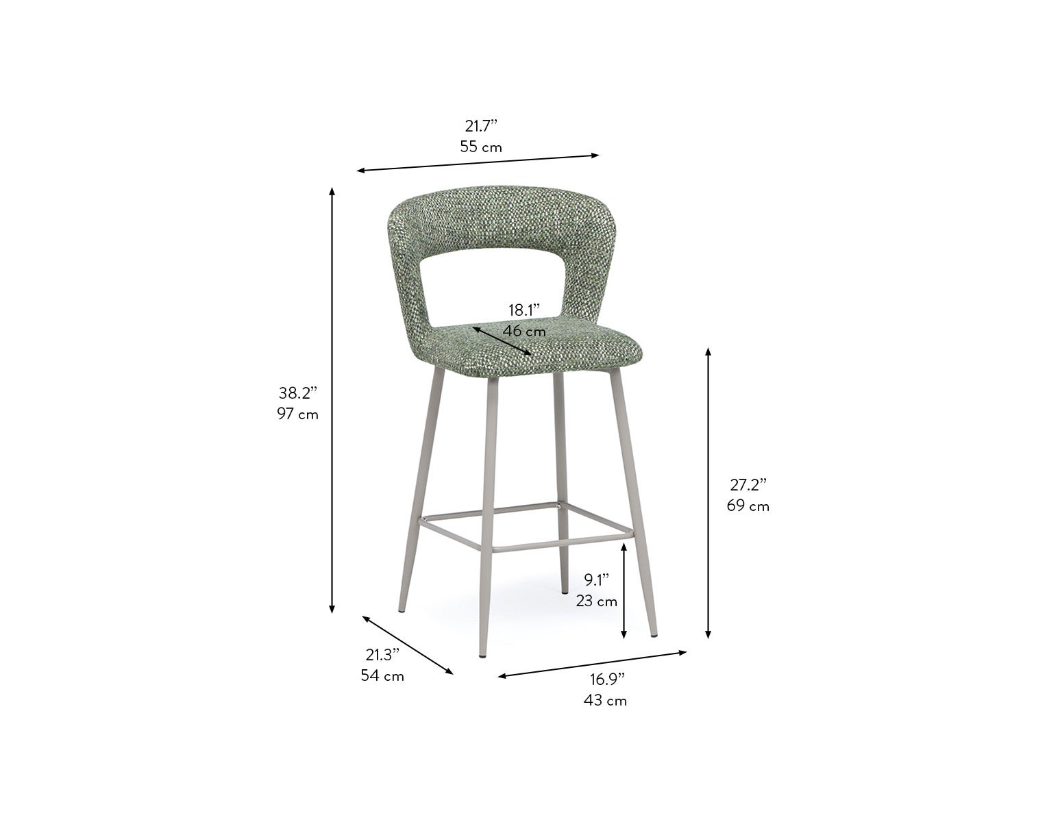 KIRIL modern contemporary counter stool 69 cm undefined