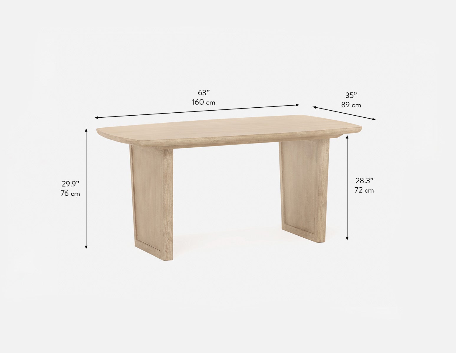 SAHARA solid acacia wood dining table 160 cm undefined