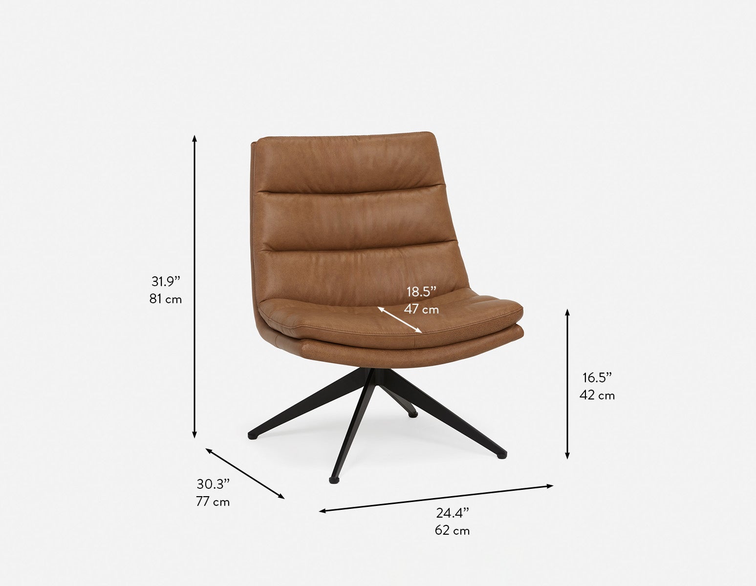 DORADA 100% leather swivel armchair undefined
