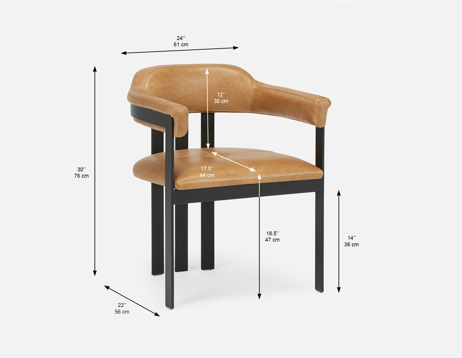 STEFANIA chaise de salle à manger en cuir avec accoudoirs undefined