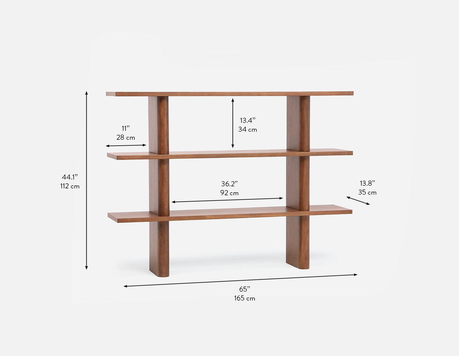 PALMO modern-retro 3-tier hutch shelf 165cm undefined