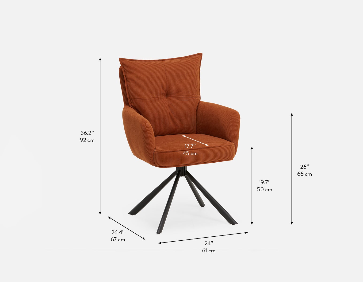 RICHARD swivel dining armchair undefined