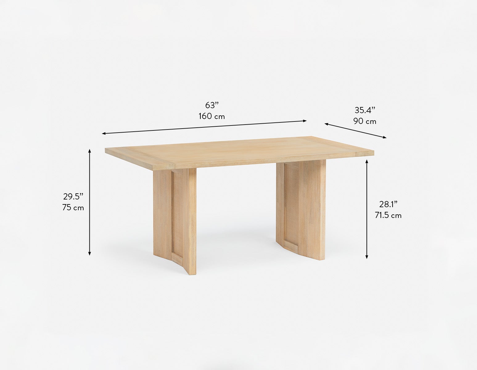 GILLIS table à manger en acacia campagnard moderne 160 cm undefined