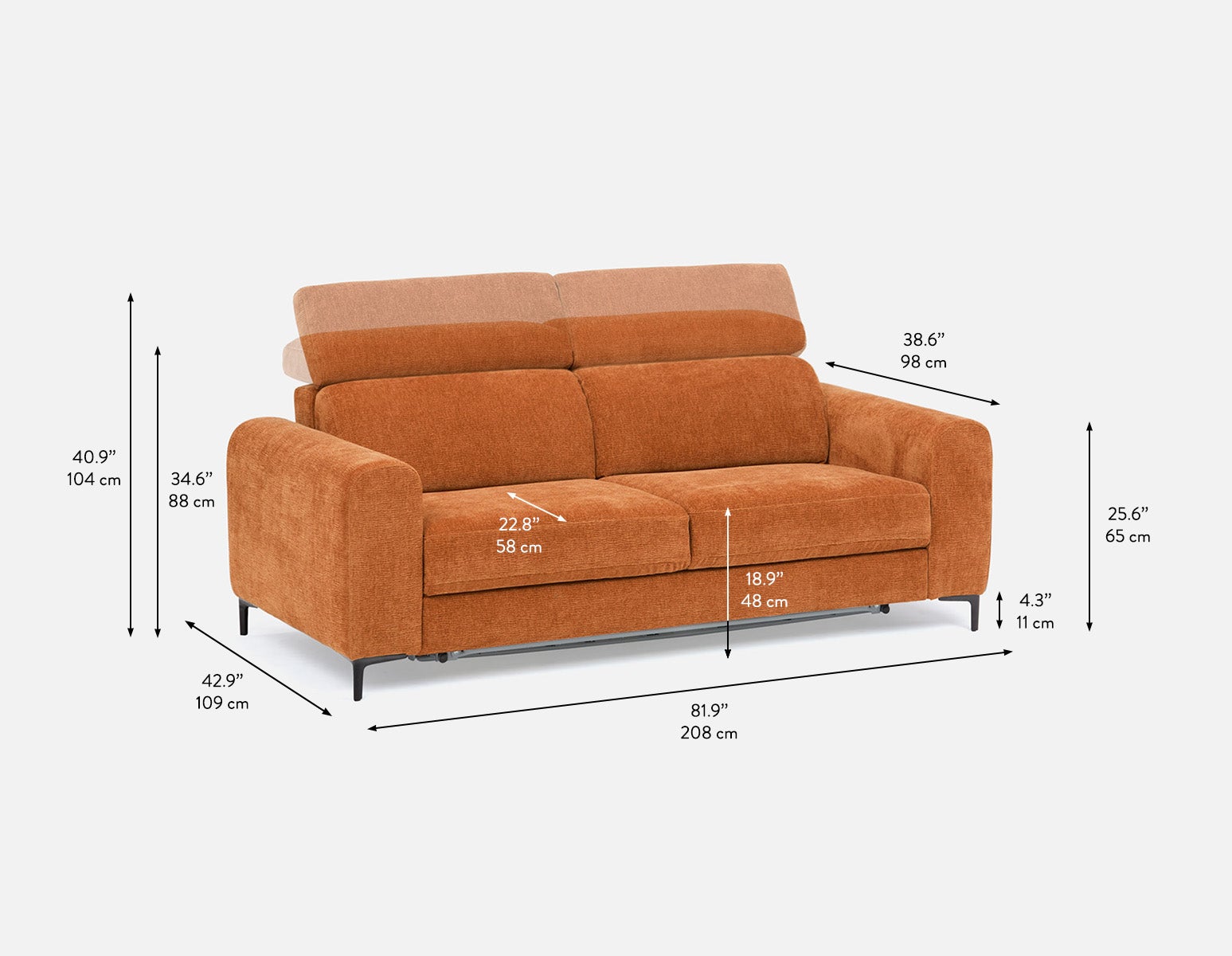 SOVA minimalist contemporary sofa-bed undefined