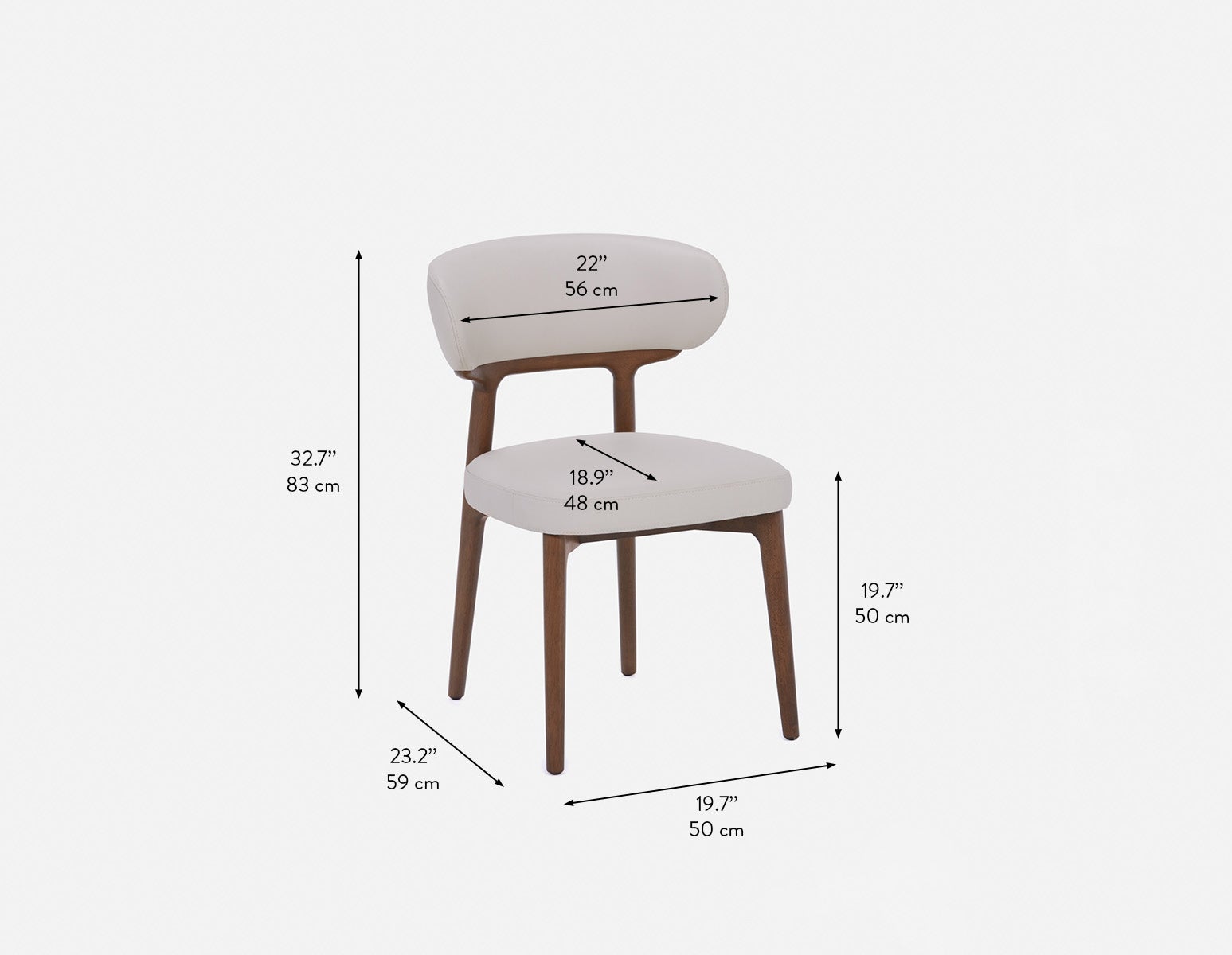 SEVILLE 100% leather mid-century dining chair undefined