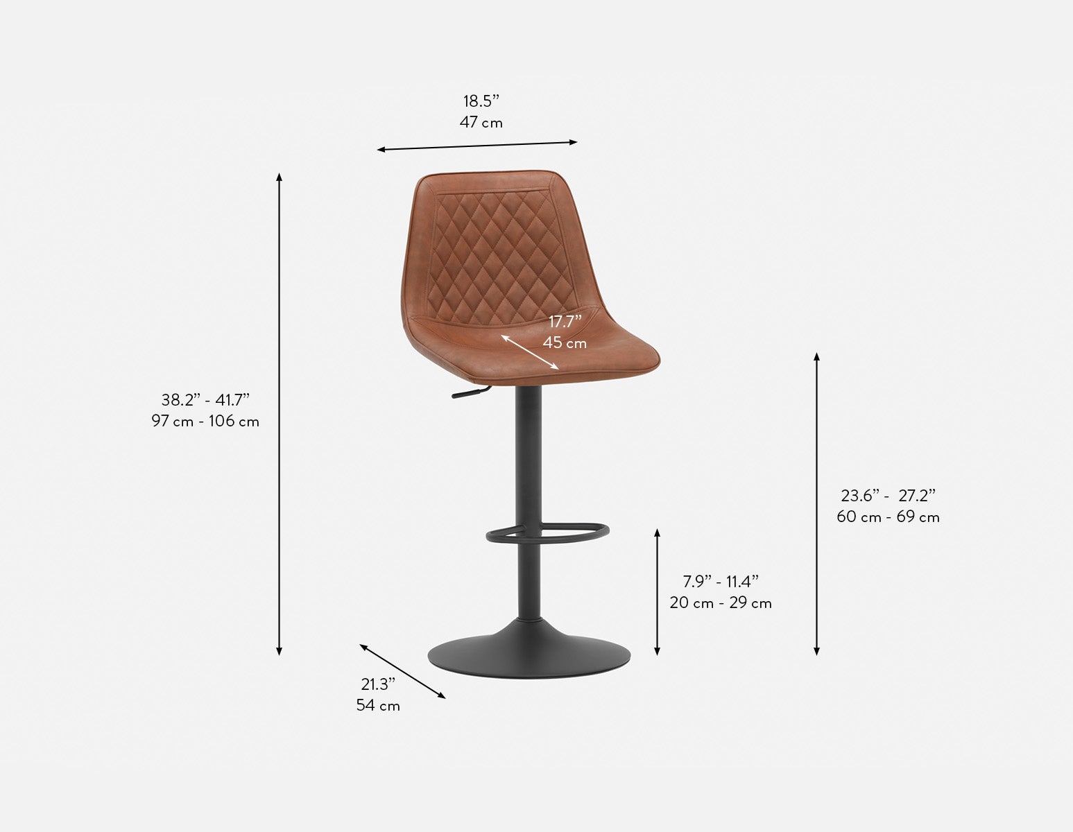 MALI adjustable counter height swivel stool undefined