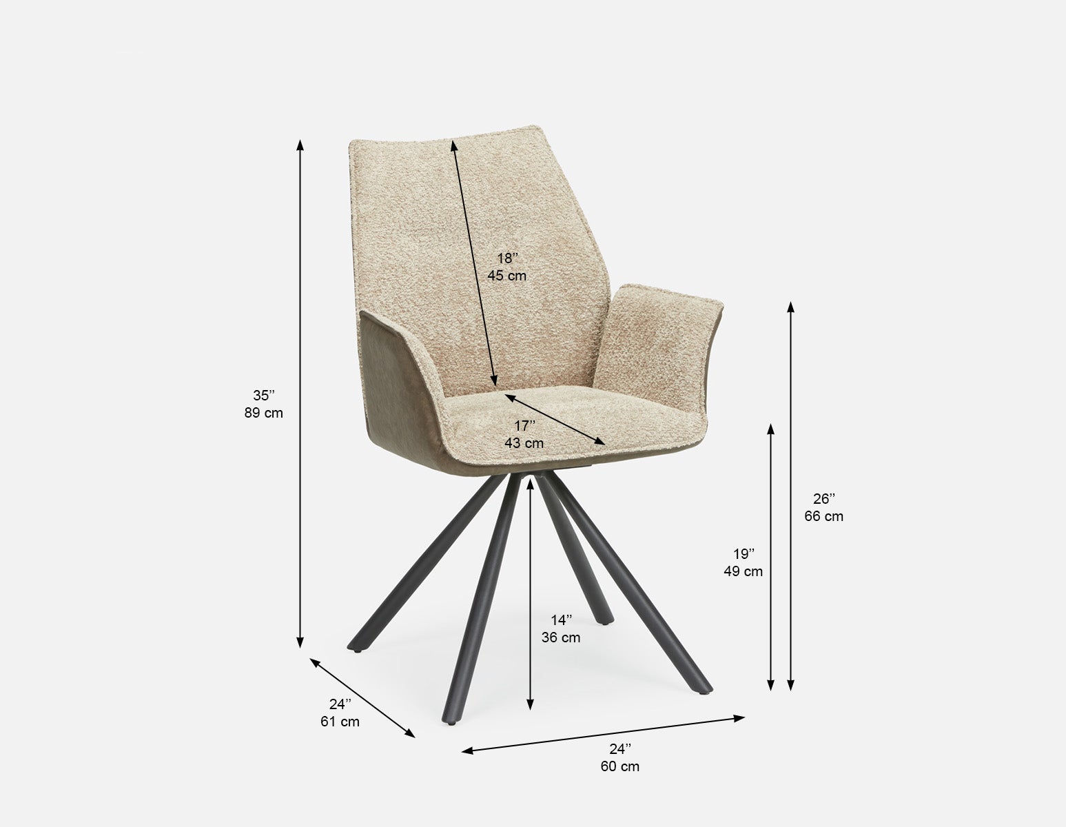 BYRON swivel dining armchair undefined