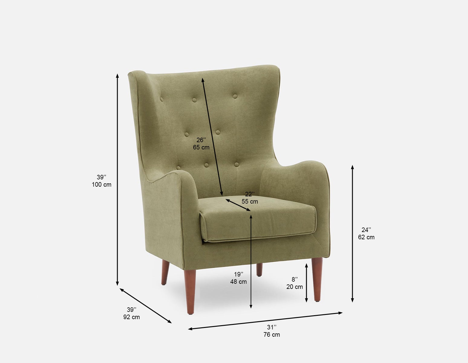 POLO contemporary tufted armchair undefined