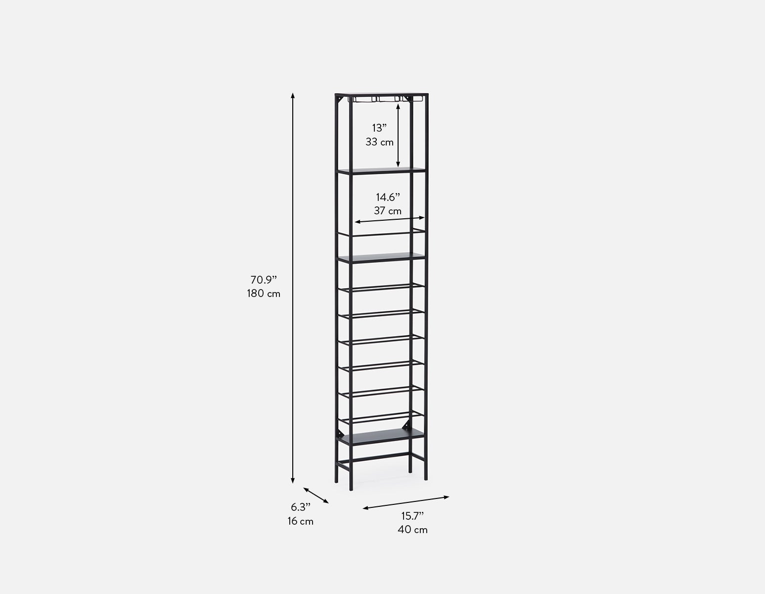 JAZZ contemporary metal wine rack 40x180cm undefined