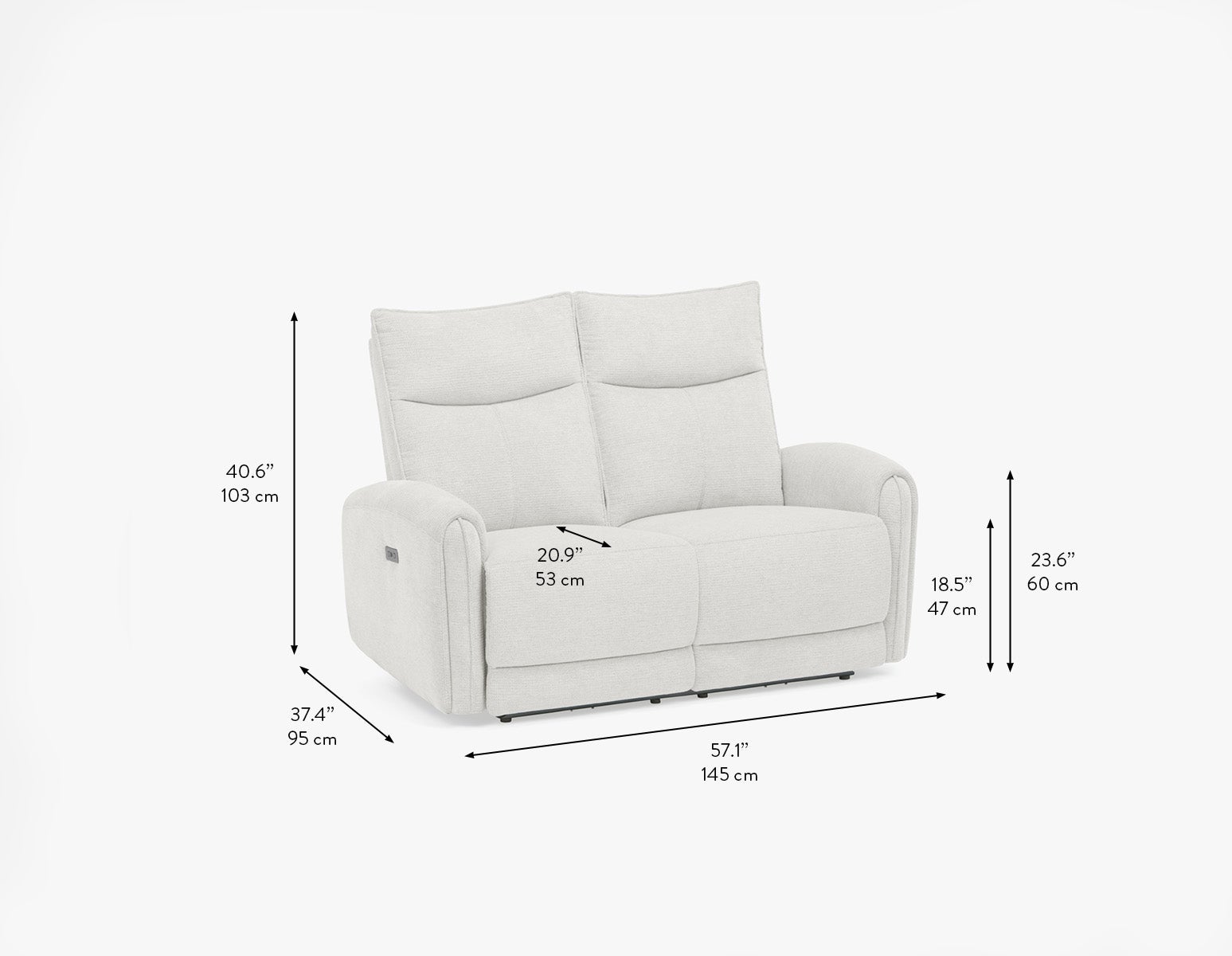 CALVERO causeuse inclinable électrique contemporaine avec port usb undefined