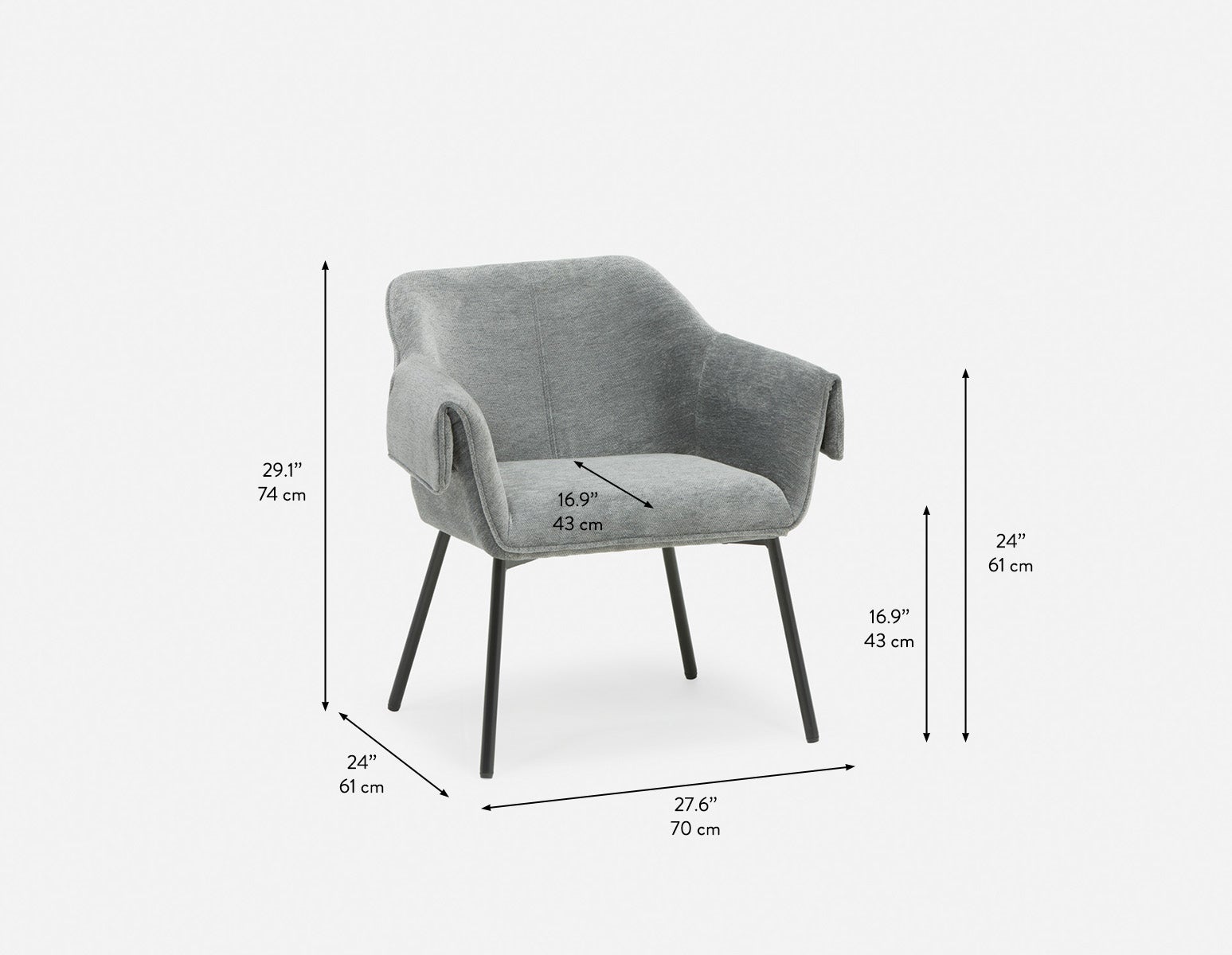 RALPH mid-century upholstered dining armchair undefined