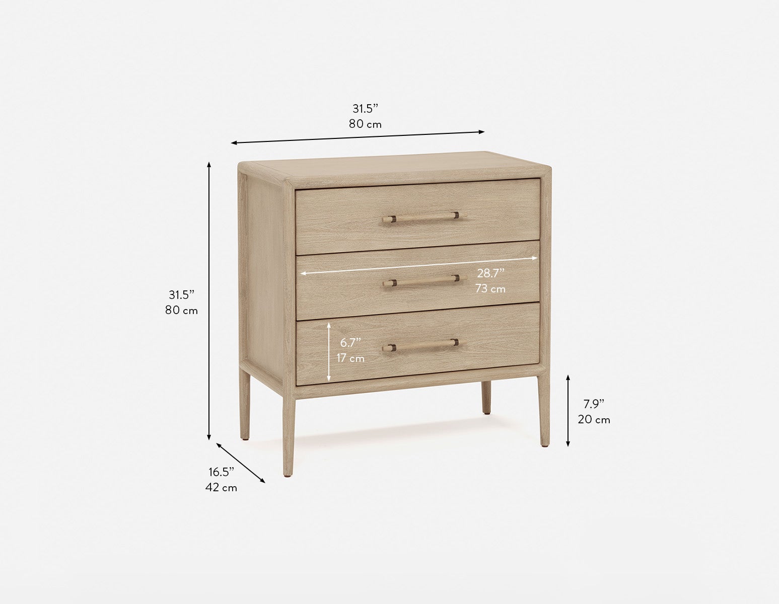 SAHARA commode minimaliste scandinave à 3 tiroirs undefined