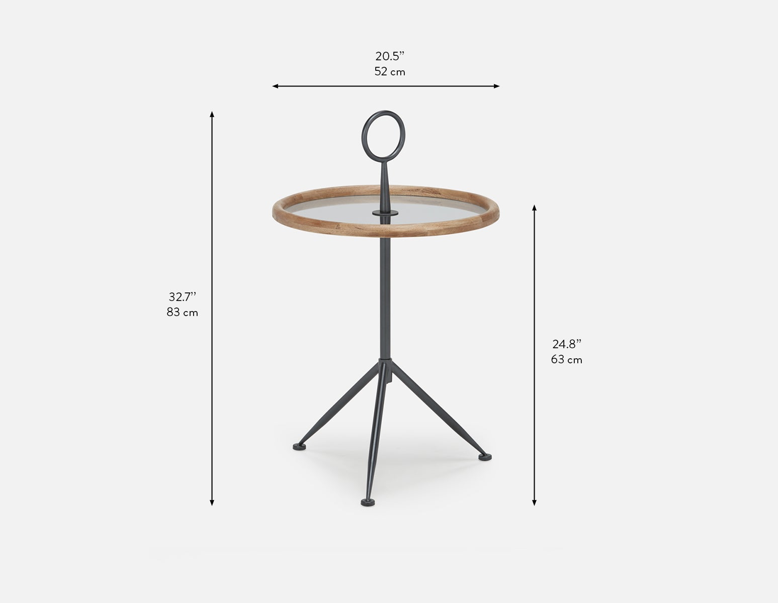 ELLIE table d'appoint ronde moderne du milieu du siècle 51cm undefined