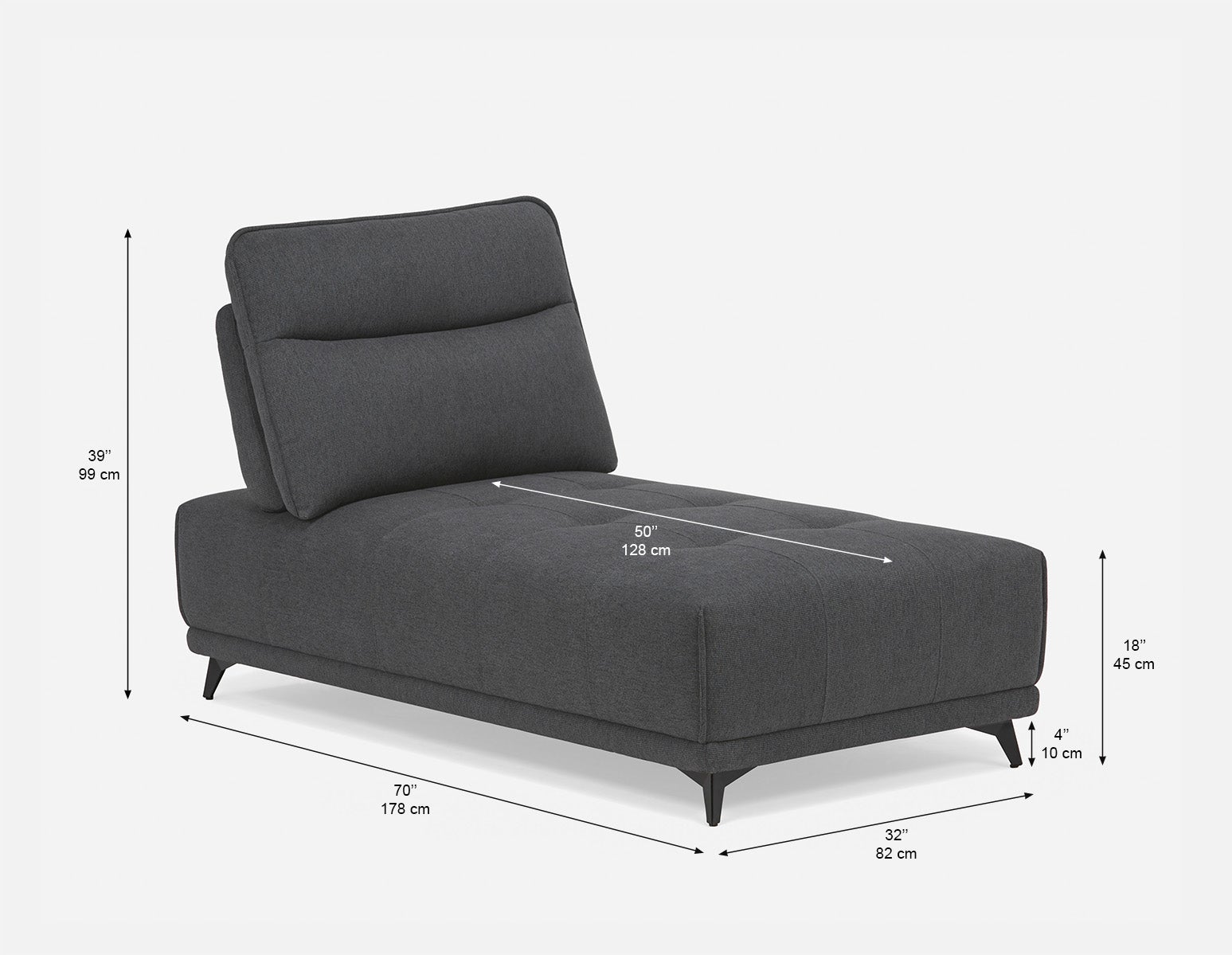 SIMON modern contemporary lounger with adjustable backrest undefined