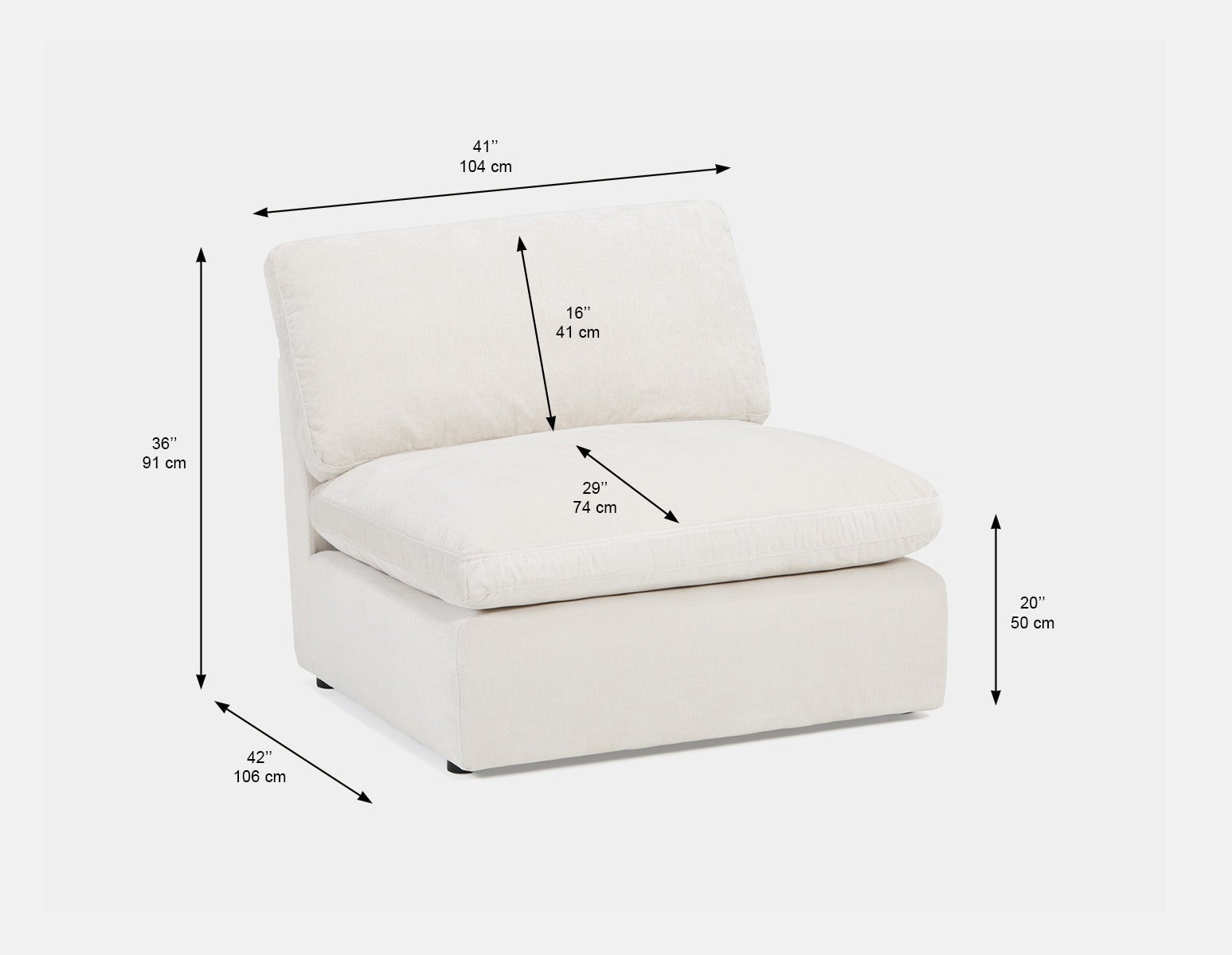 CHABLIS modular armless sofa customize to fit your space undefined