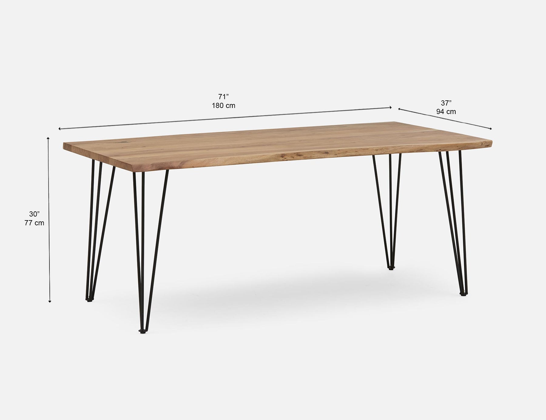 RENO table en bois d'acacia massif 180 cm undefined