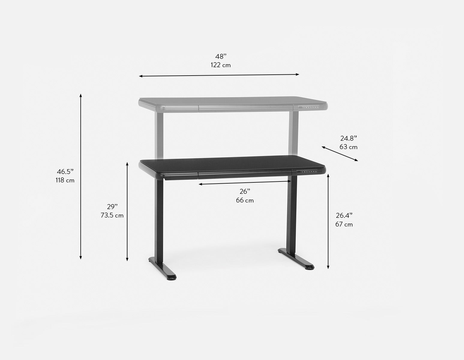JETSON bureau électrique à moteur unique 2 niveaux 120 cm undefined