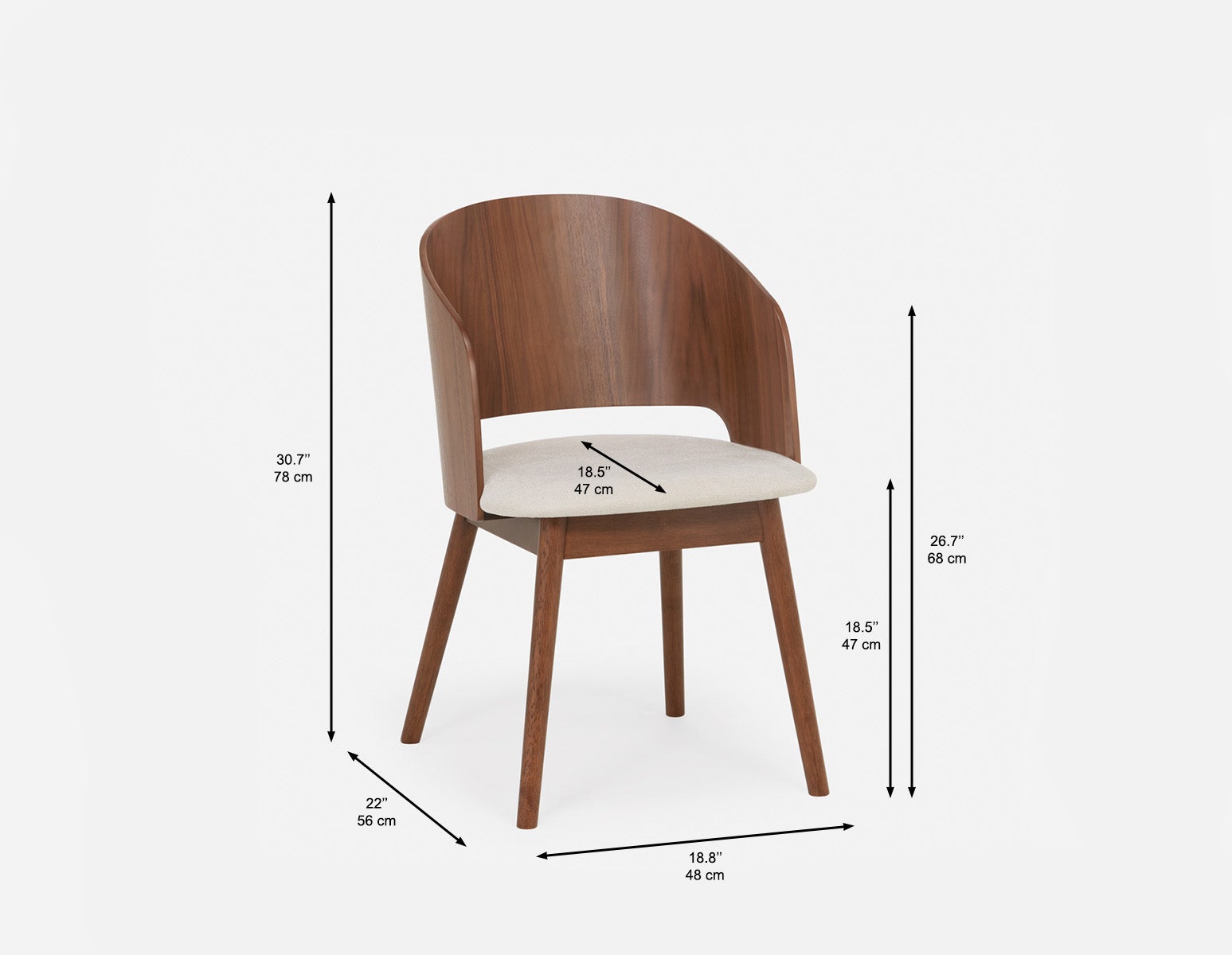 ANISA chaise de salle à manger du milieu du siècle undefined