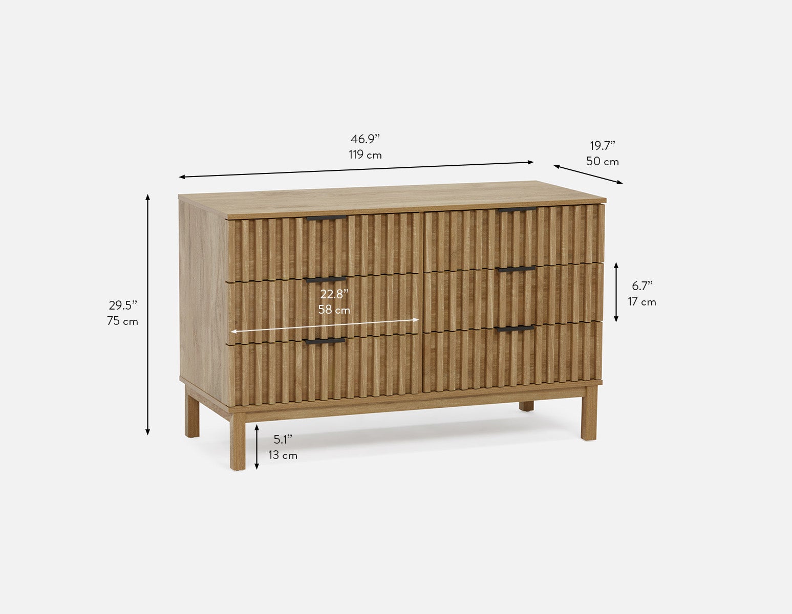 RIONA commode à 6 tiroirs style japandi undefined