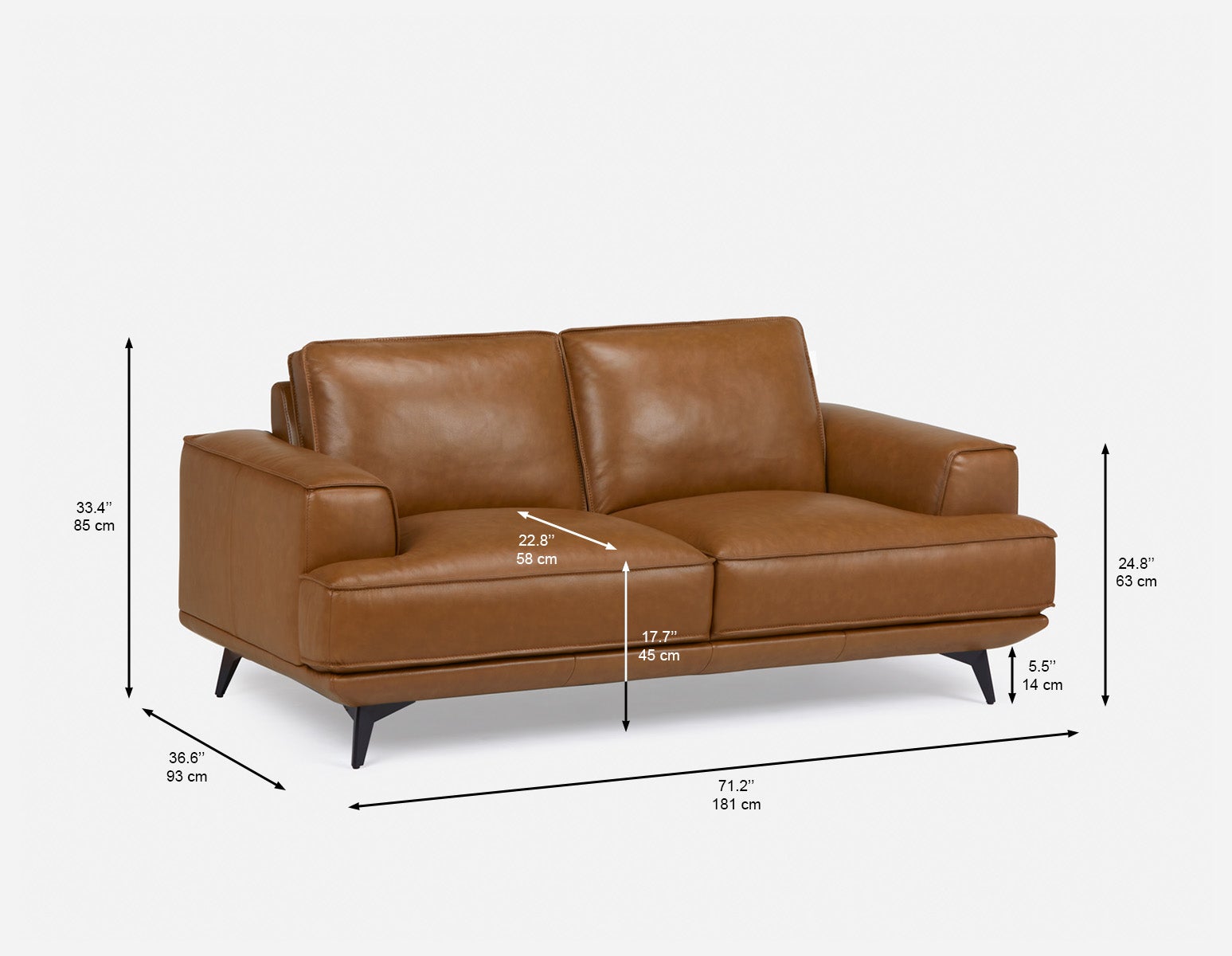 ALPHA causeuse 100% cuir du milieu du siècle undefined