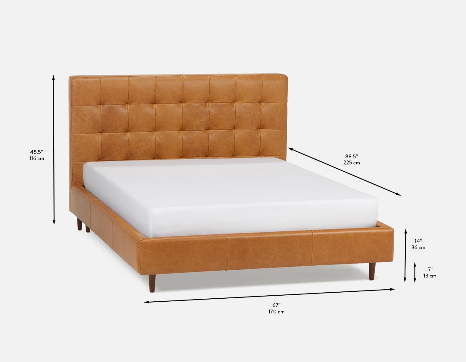 KINSEY leather queen size bed undefined