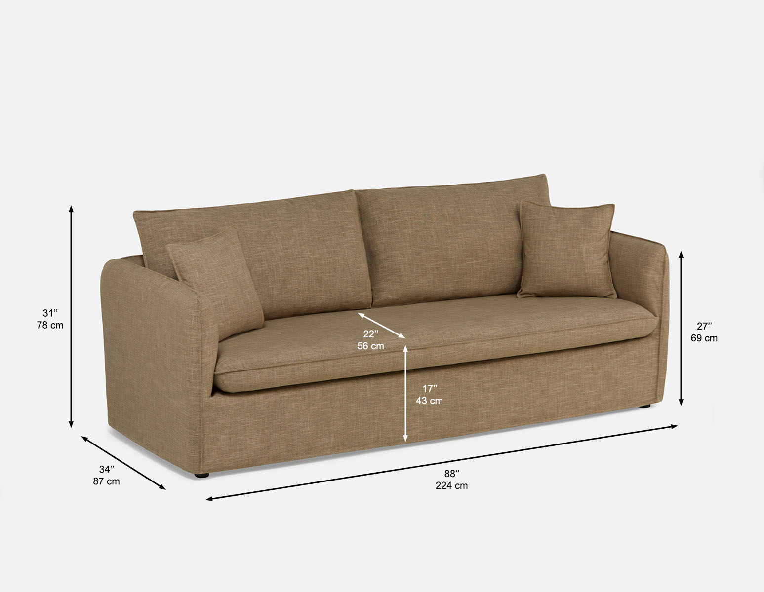 WILTON 3-seater sofa undefined