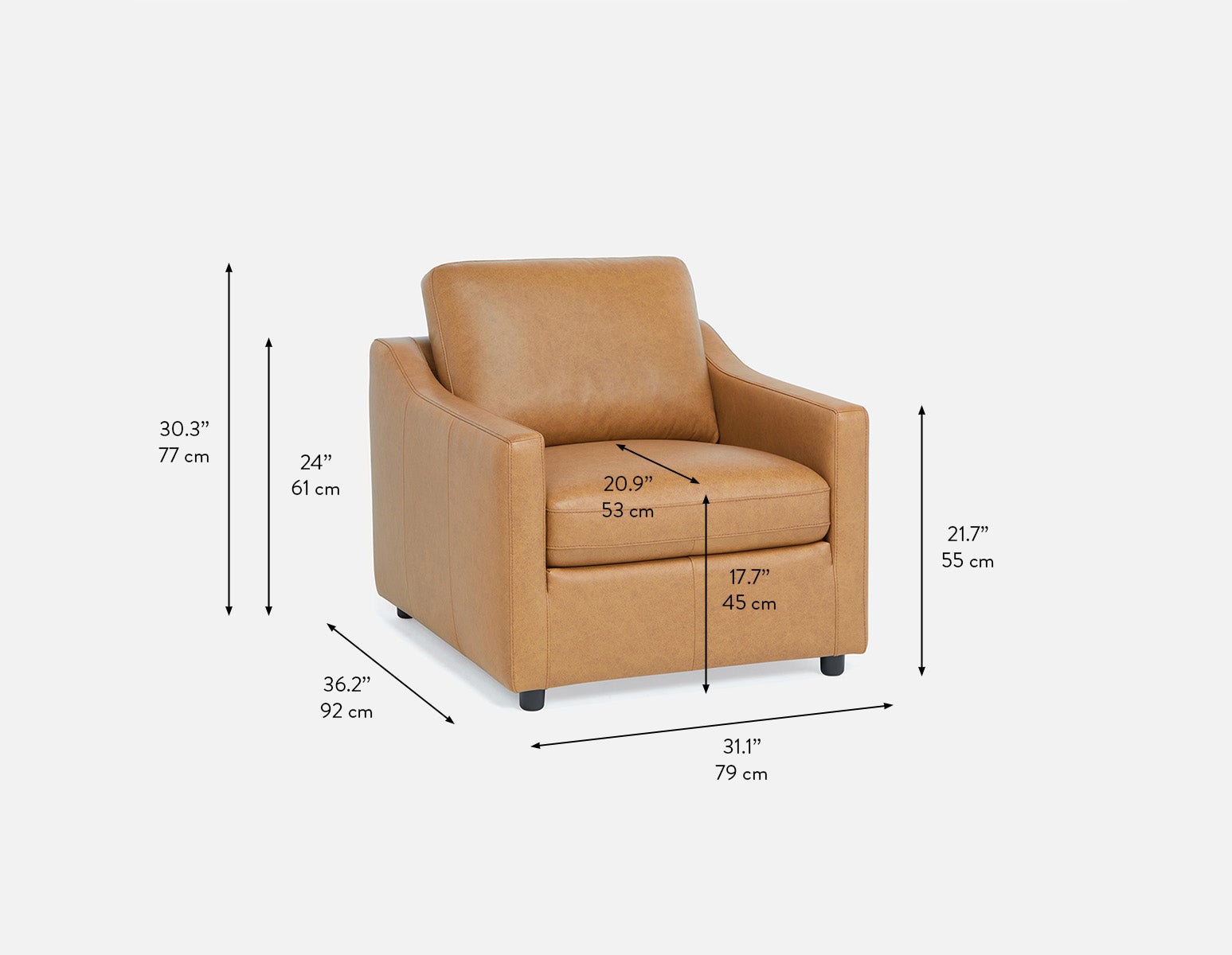 LIMA fauteuil moderne 100% cuir undefined