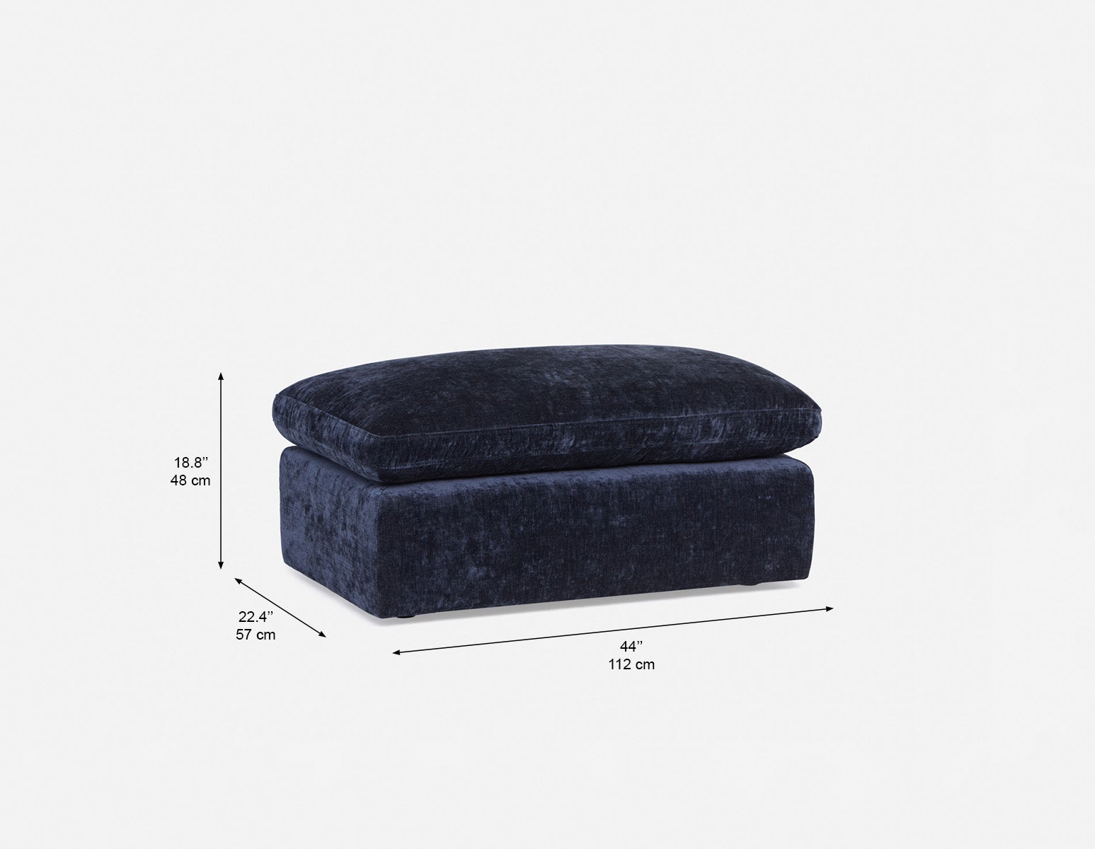 CHABLIS pouf luxueux 44" x 22" undefined