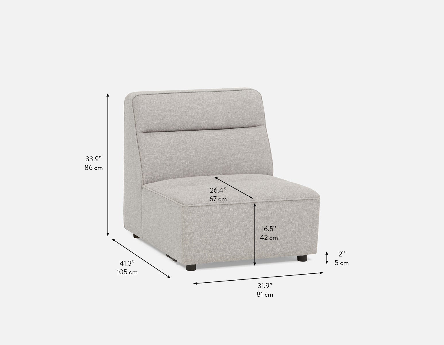 REVAN modern modular armless sofa customize to fit your space undefined
