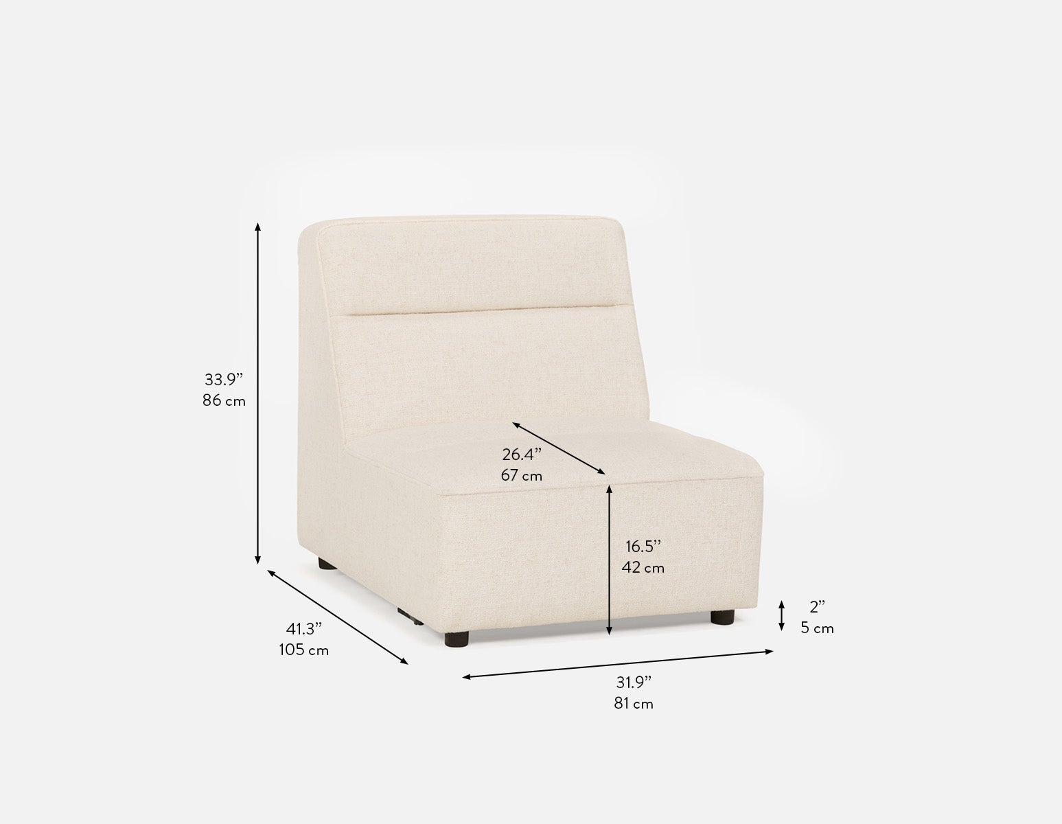 REVAN modern modular armless sofa customize to fit your space undefined