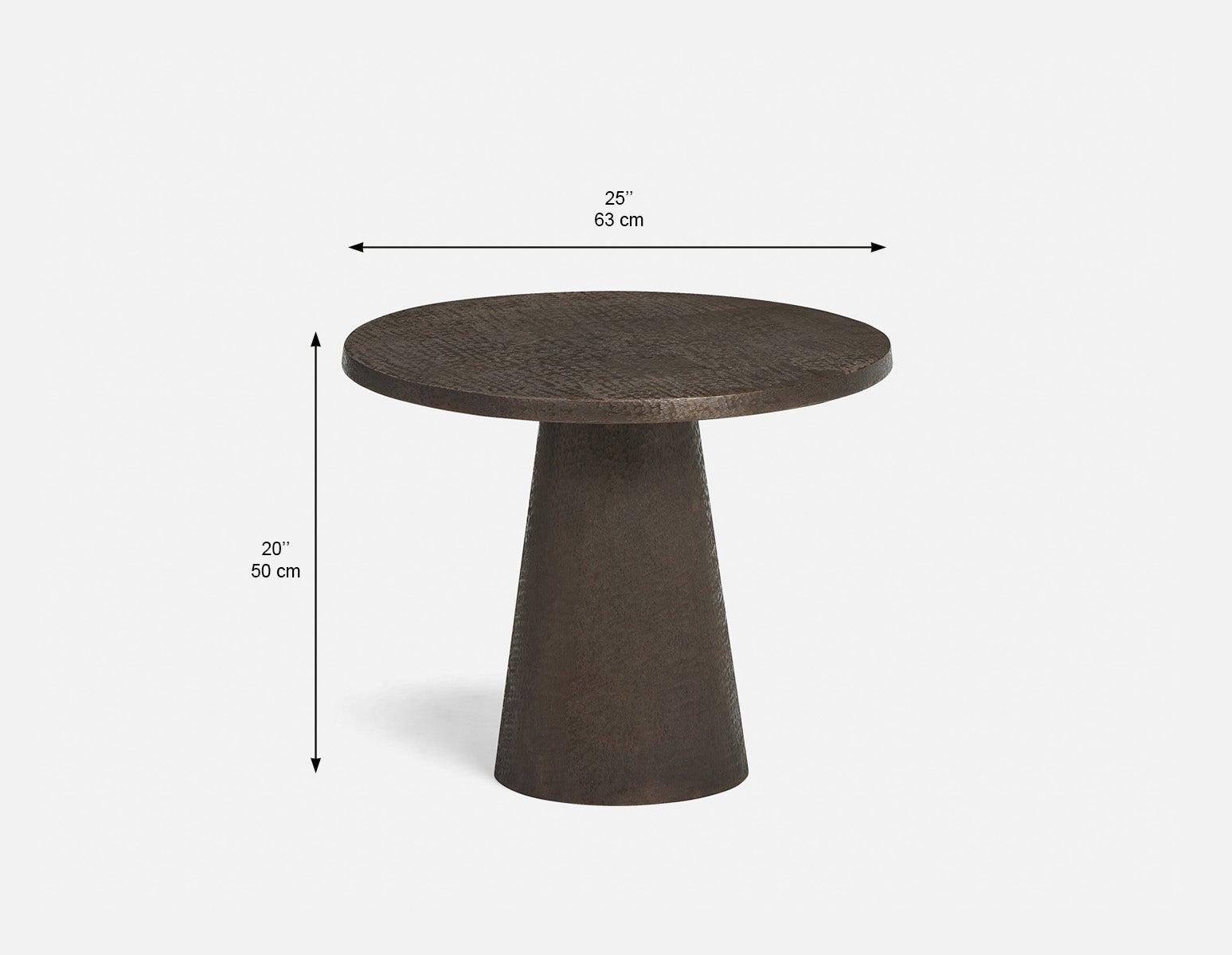 KERALA table d'appoint en aluminium fabriquée à la main 63 cm undefined