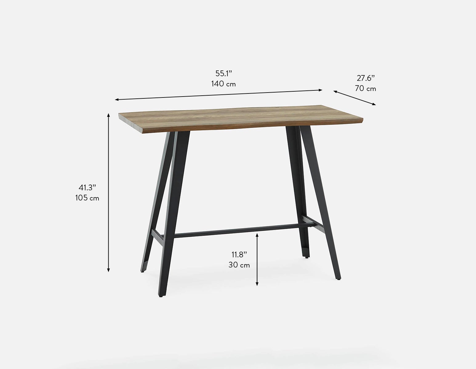 JERRY table-bar 105 cm haut. undefined