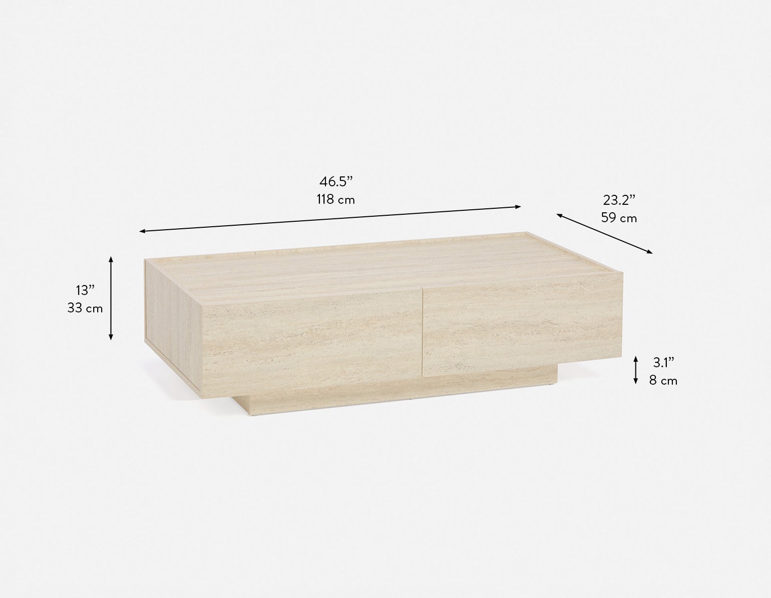 TRAVINE coffee table with storage 118 cm undefined