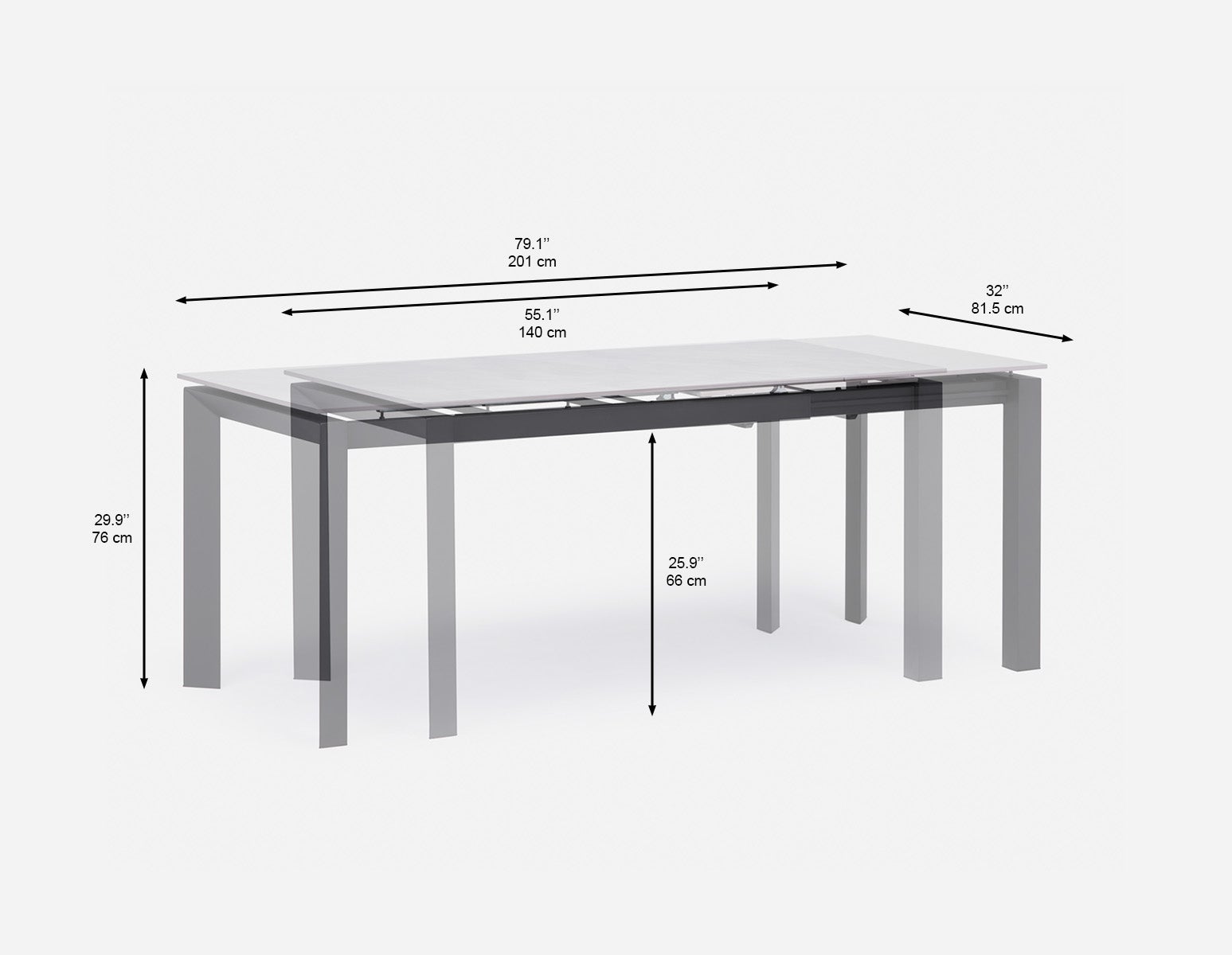 WILLIS table à rallonges moderne 140 cm à 200 cm undefined