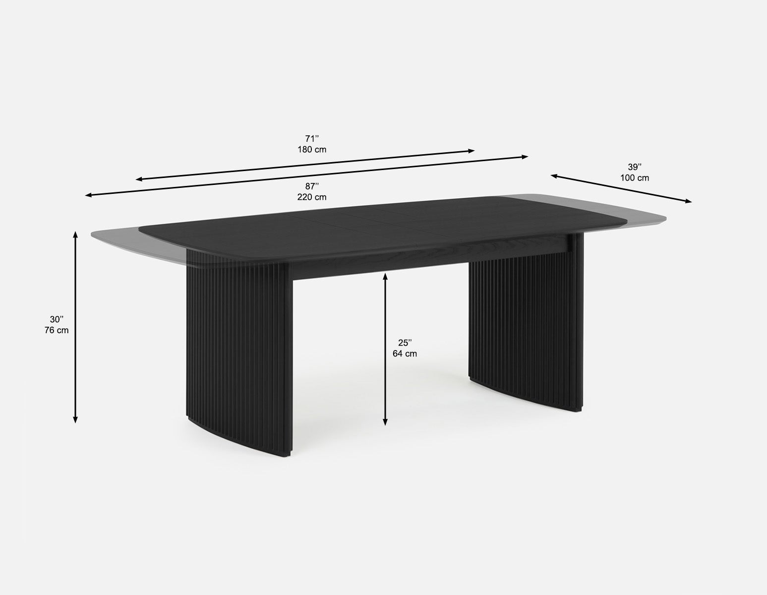 LESTER extendable dining table 180 cm to 220 cm undefined
