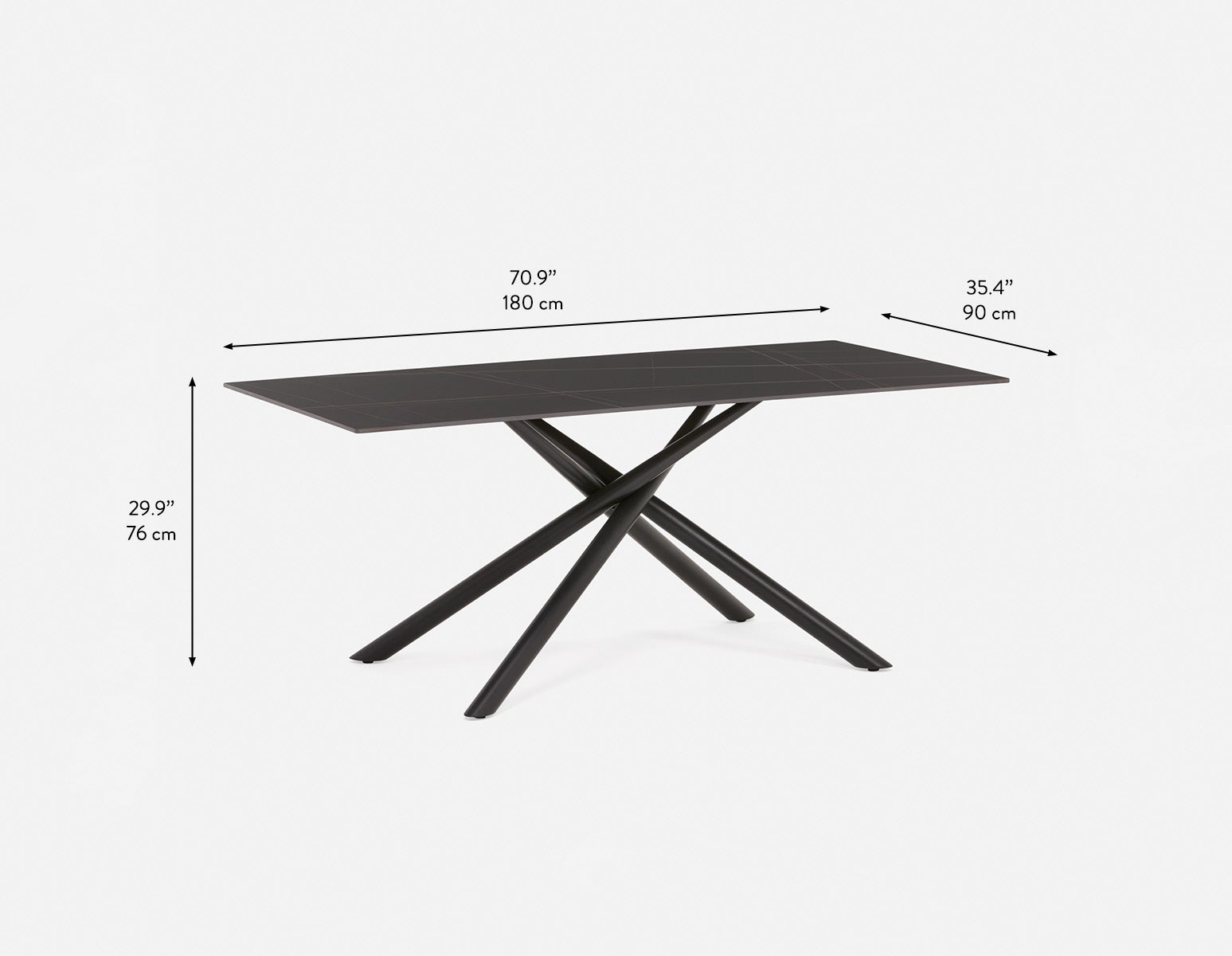 YANO modern minimalist ceramic top dining table 180 cm undefined