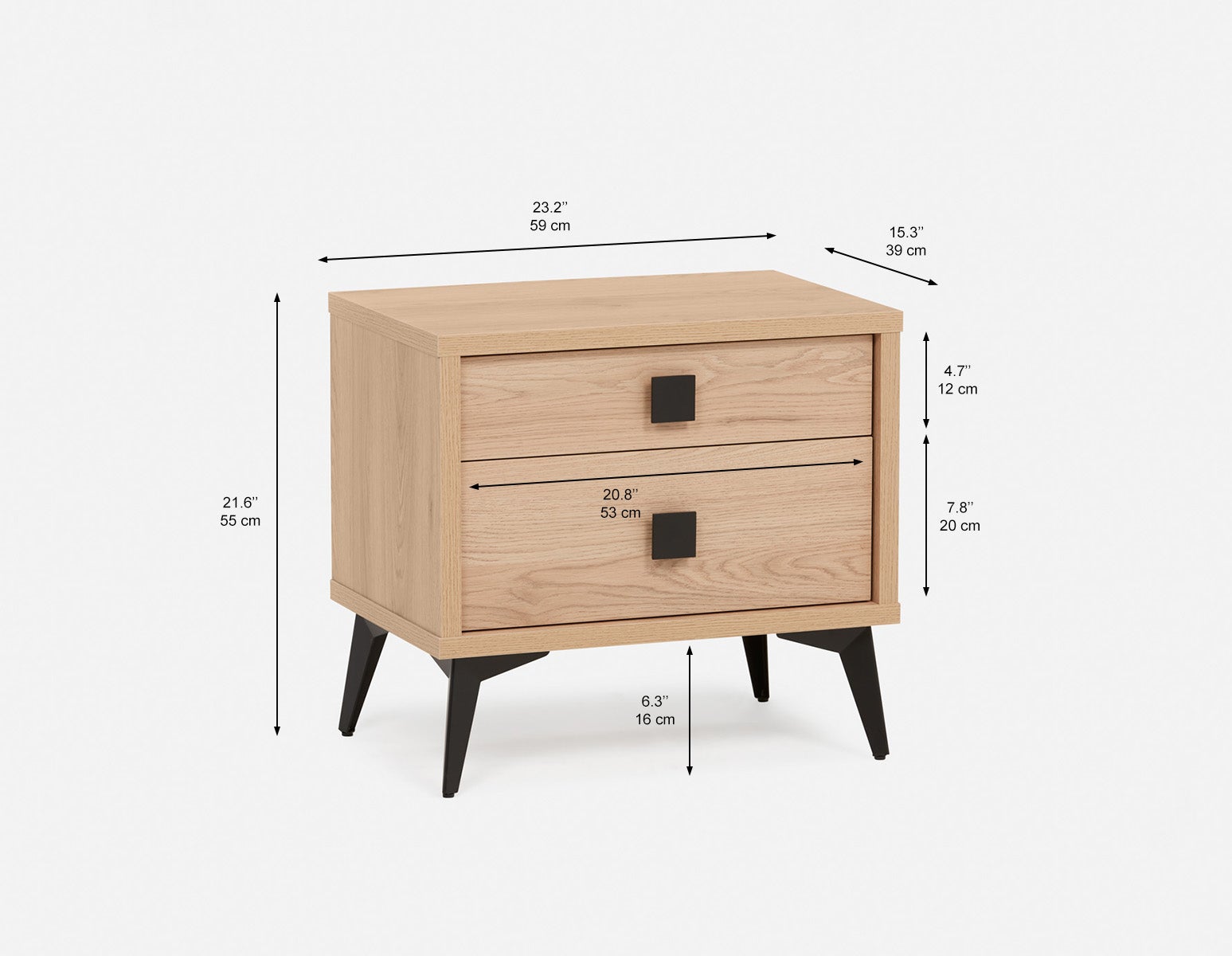 KIERA mid-century modern bedside table undefined