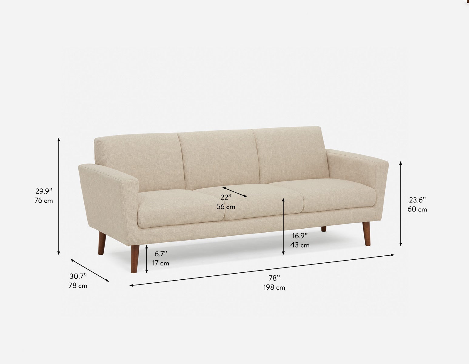 VALOIS mid-century modern apartment sofa undefined