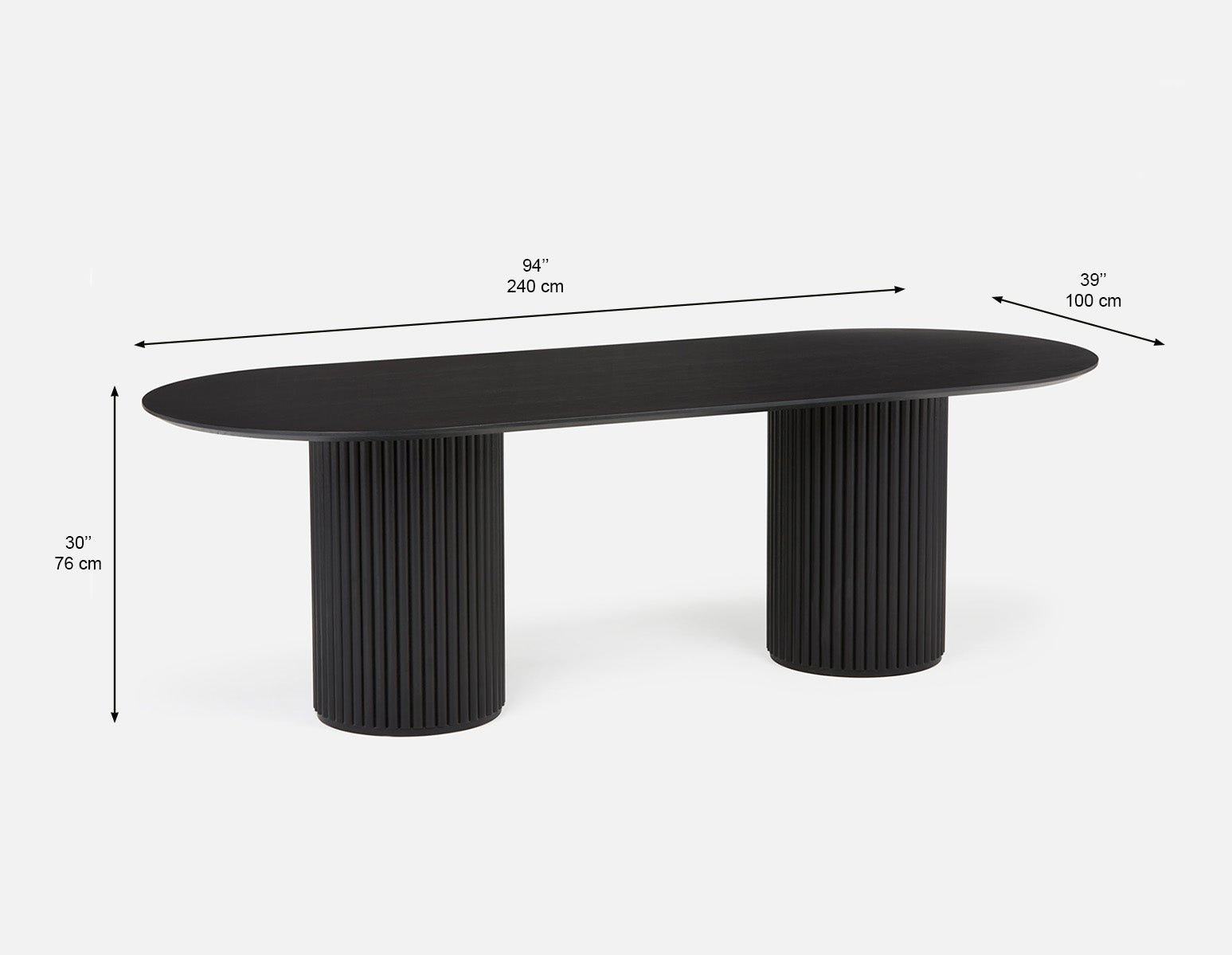 RHODES table de salle à manger ovale 240cm undefined