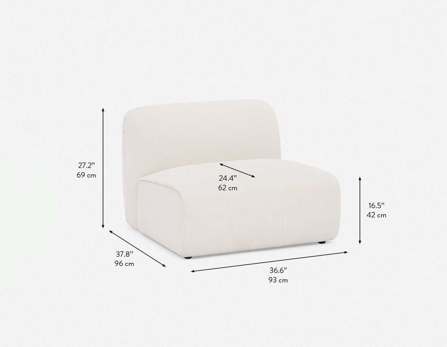 MODENA modular armless sofa customize to fit your space undefined