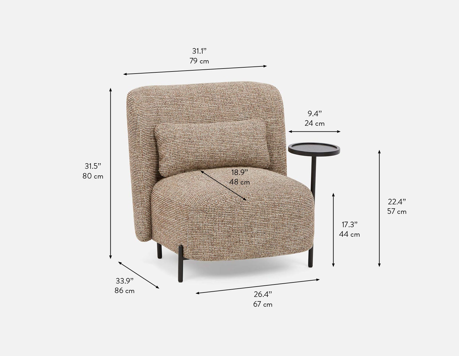 STIOLO accent chair with interchangeable drink stand undefined